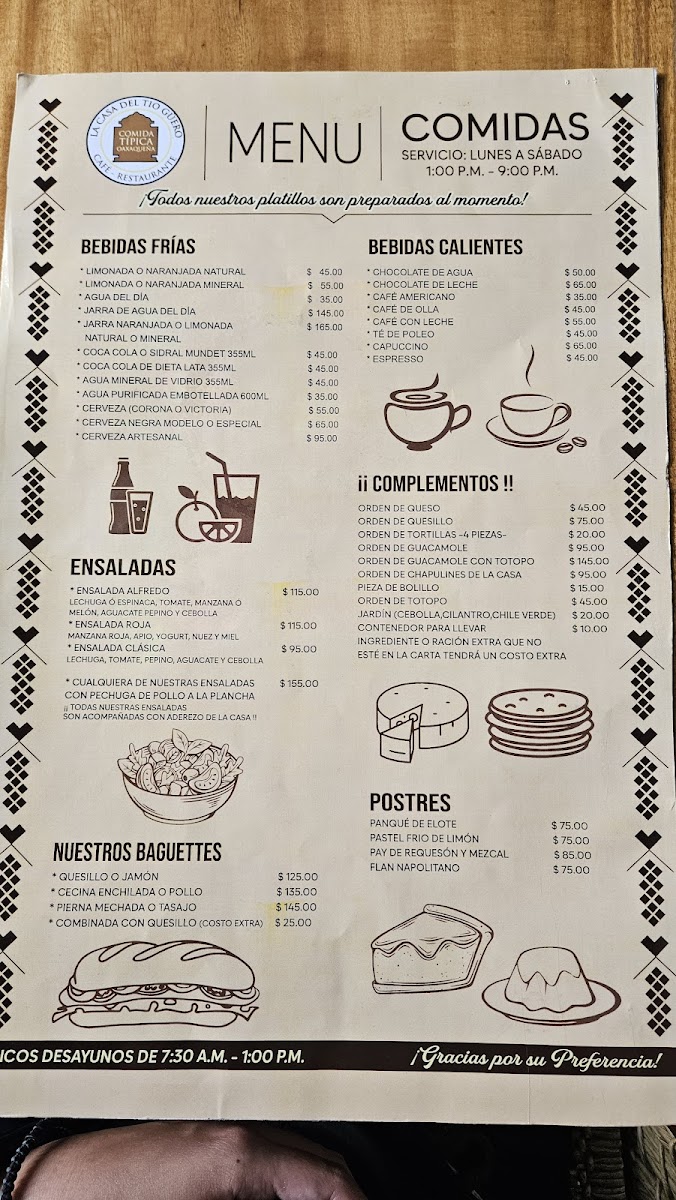 La Casa del Tío Güero Menu - Image 1