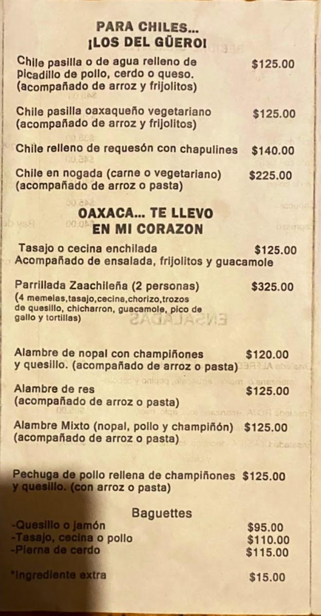 La Casa del Tío Güero Menu - Image 6